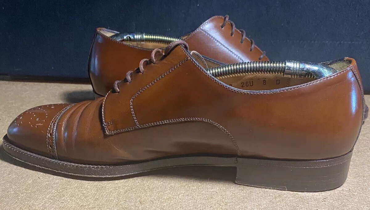 Salvatore Ferragamo Tan Leather Brogue Derby Oxfords Salvatore Ferragamo Men main image 2