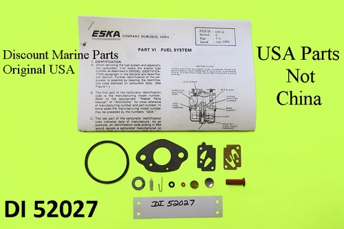DI 52027 Eska Sears Ted Williams Tecumseh Outboard Motor Carb Kit 1961- 1987