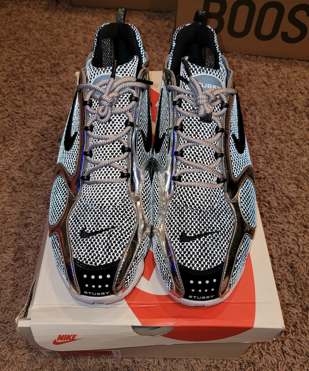Stussy x Nike Air Zoom Spiridon Cage 2 Pure Platinum Size 15 - Worn 3 Times