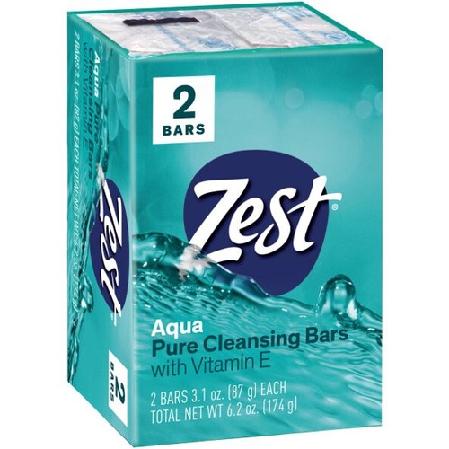 ZEST ZESTFULLY CLEAN AQUA AQUAMARINE REFRESHING BARS SOAP WASH BAR 3.2