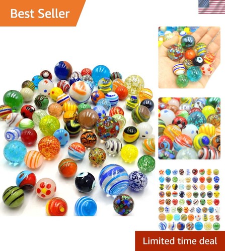 71pcs Assorted Marbles for Kids Handmade Big and Small Glass Marbles Bulk Set...