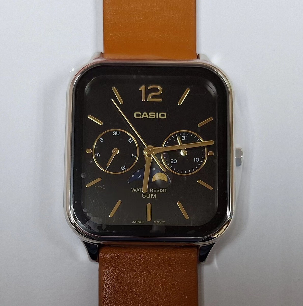 Casio MTP-M305L-1A Moon Phase Quartz Brown Leather Band Casio MTP-M305L-1A Moon Phase Quartz Brown Leather Band