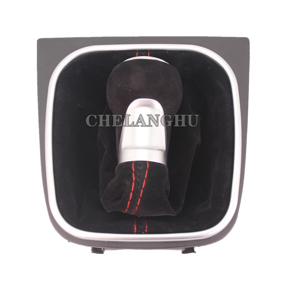 6 Speed Gear Shift Knob Leather Boot For VW EOS 2006 2007 2008 2009 2010 2011 - Imagem 3 de 4
