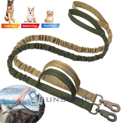 Military Tactical Dog Leash Training Adjustable Quick Release Elastic Leads  Rope | eBay