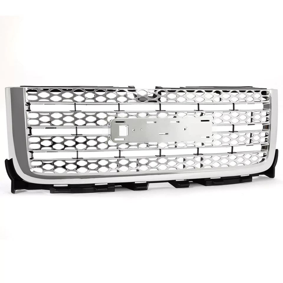 Rejilla de panal superior delantera cromada para GMC Sierra 2500 HD 3500 HD 2011-2014 Foto 2 de 4