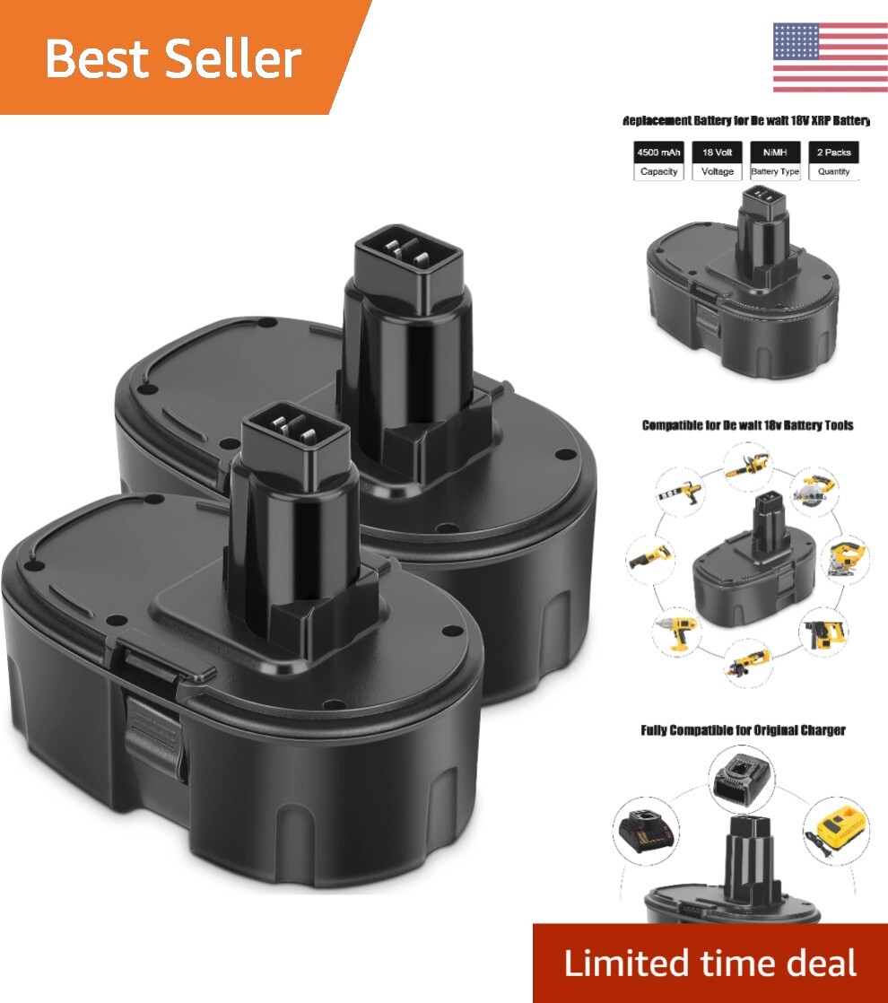 High-Capacity Battery for DeWalt 18V XRP - Long-Lasting Power Tool  Replacement