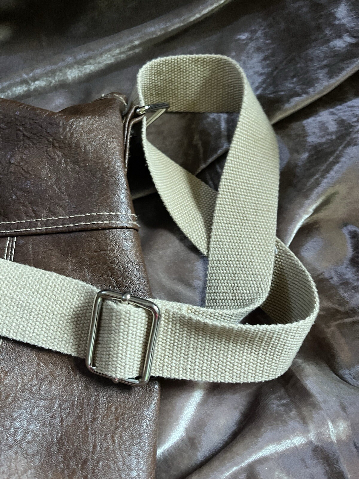 American Eagle canvas /LEATHER TYPE backpack/PURS… - image 19