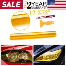 12x72 Neo Amber Golden Yellow Headlight Taillight Fog Light Vinyl Tint Film