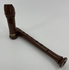 Vintage Brown Aulos Recorder Model HGL 12.5" Long Made in Japan