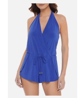 Magicsuit Bianca One Piece Romper Swimsuit Sapphire Blue Size 14 NWT $184