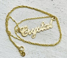 14K Authentic Personalized Custom Name Necklace with Star Dust Dia-Cut finish.