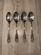 4 Vintage Teaspoons COVENTRY SHELL Retroneu Silverplate flatware