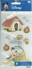 DISNEY Pluto Dog Doghouse Bone Paw Print Mickey Mouse Epoxy Stickers Crafts