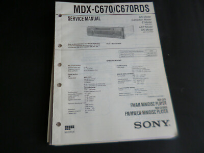Original Service Manual Schaltplan  Sony MDX-C670 C670 RDS