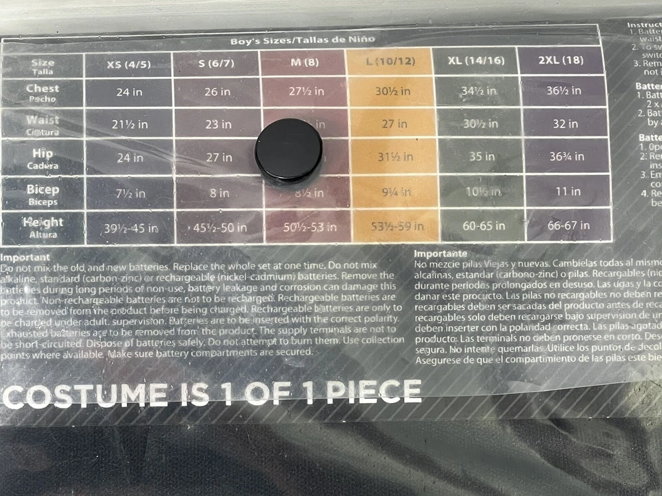 Disfraz de figura de palo iluminado XL Way To Celebrate Boys nuevo en paquete Foto 4 de 4