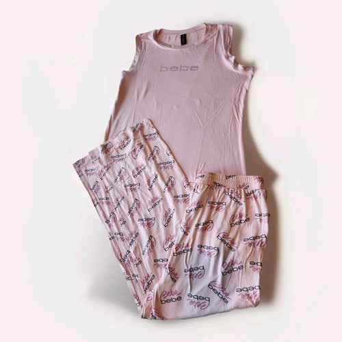 Bebe Women's Pajamas Set 2 Pieces Sleepwear Pants Sleeveless Top Size XL - 第 2/6 張圖片