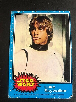 Luke Skywalker 1977 Topps Star Wars Series 1 Blue Rookie Card #1