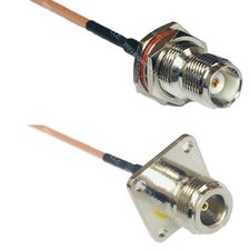 RG316 TNC FEMALE BULKHEAD to N FLANGE FEMALE RF Cable Rapid-SHIP LOT
