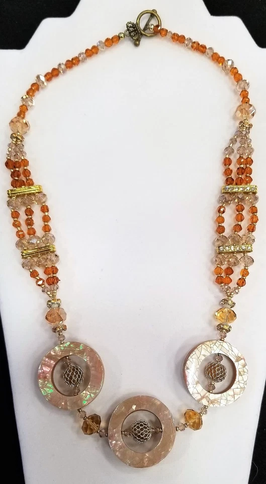 Anthropologie Art Deco Collar Gargantilla Babero Colgante Collar Artesanal Concha de Abulón Foto 4 de 4