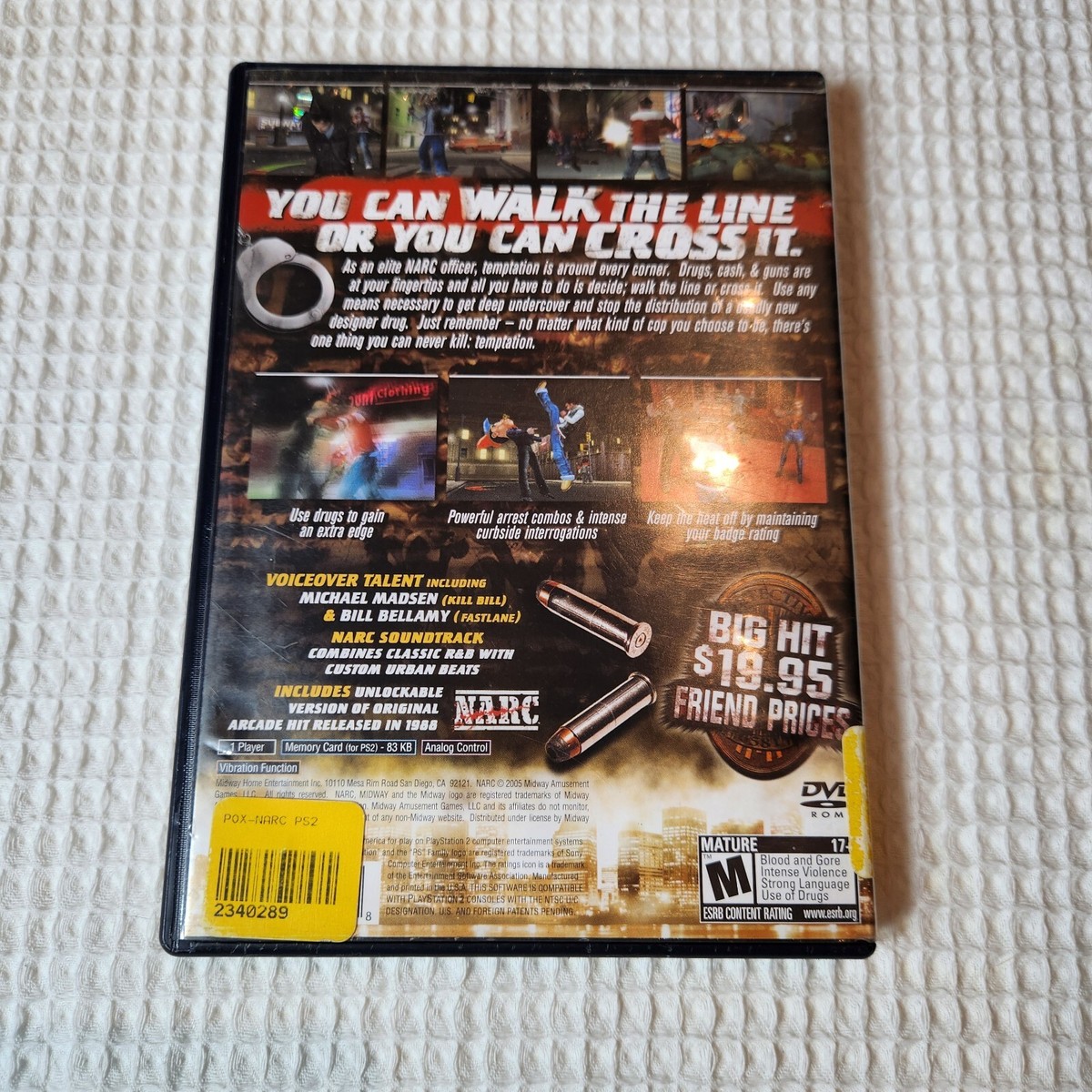 ps2ソフト NARC ナーク　北米版　海外版 Narc Sony Playstation 2 PS2 Complete Great Shape TESTED AND