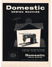 1953 Domestic Sewing Machine Vintage Print Ad