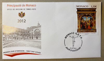 MONACO - FDC - Sakrale Kunst. Altarbild von Louis Brea (1450-1523)