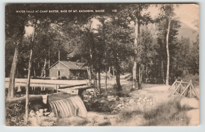 Postcard Water Falls at Camp Baxter at Base of Mt. Katahdin, ME
