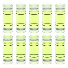 10pcs Cylindrical Bubble Level 9x25mm Mini Bullseye Spirit Levels, Green