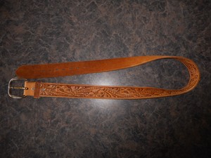 vintage tooled leather belt