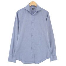JOOP Mens Shirt Blue Slim Fit Checkered Cotton Long Sleeve 15.5 39