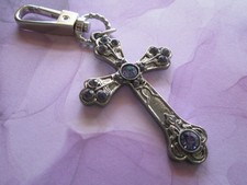 purple cross purse charm with rhinestones key chain accessories