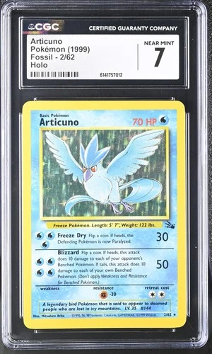 Articuno 2/62 Holo Fossil Pokemon CGC 7