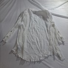 AB STUDIO Women 0X White Crinkle Button Front Blouse Embroidered Yoke Size 0X — photo 10