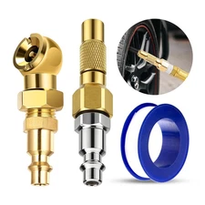 2×300 PSI Air Chuck Kit Closed Ball Tire Inflator For Truck Car 2 Way Connection