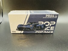 Pop Race 1/64  ASTON MARTIN VALKYRIE SATIN MARINA BLUE DIECAST MODEL 