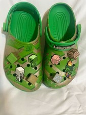 Crocs Minecraft Classic Clog Kids J 6 Green
