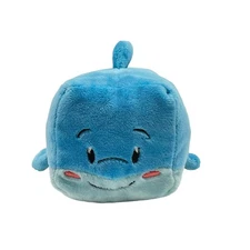4" SeaWorld Stackseas Blue Dolphin Plush Square Cubed Rectangle Shaped 2015
