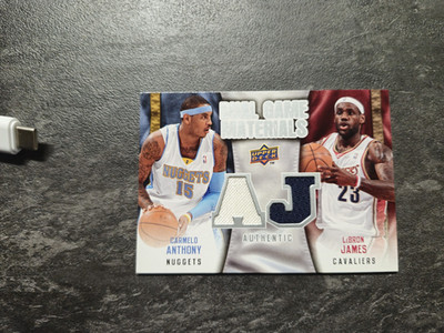 2009-10 Upper Deck Dual Game Materials LeBron James / Carmelo Anthony Jersey
