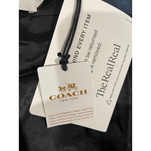 NWT Coach Lamb Leather Snap Button A-Line Mini Skirt Black Women's Size 2 - Picture 10 of 14