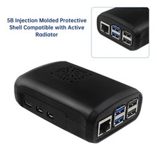 ABS Shell Raspberry Pi5 /5B Injection Molded Protective Shell w Active Radiator