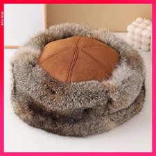 100% Real Rabbit Fur Hat Thicken Winter Warm ...