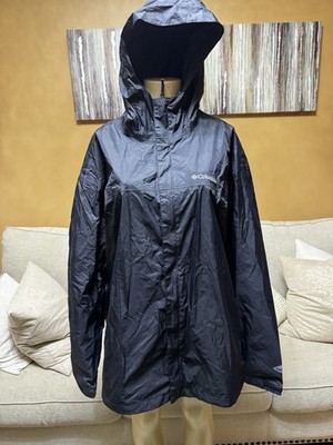 Columbia Omni-Tech Waterproof Breathable Hooded Windbreaker Jacket Black XXL Men