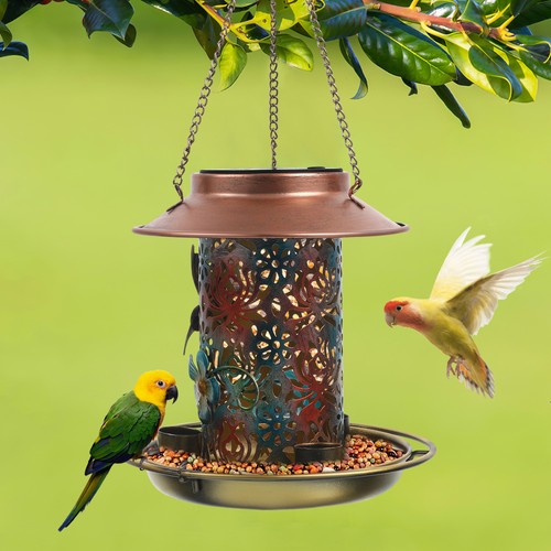 Outdoor Light Bird Feeder Hanging Feeders for Outdoors Solar Outside - Afbeelding 5 van 11