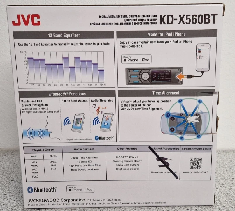 JVC KD-X560 BT Autoradio mit Bluetooth ( FSE + Rückf.Cam Optional ) - Bild 3 von 4