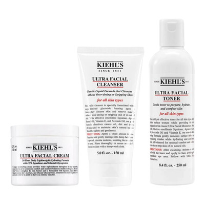Kiehl's Ultra Facial Power Of 3 Skincare Set Cleanser Toner Gesichtscreme