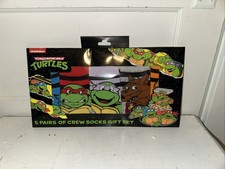 Teenage Mutant Ninja Turtles 5 Pairs of Crew Socks Gift Set Men's Size 6-12 NIB
