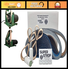 1X30 Sanding  Sharpening Belt Set - 2 Leather Honing  40 Silicon Carbide Belts