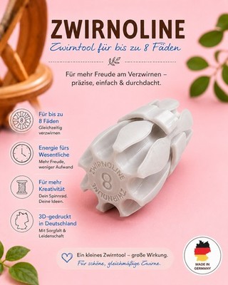 Spinnrad - Zwirnoline: Präzises Zwirnen von 2 8 Fäden