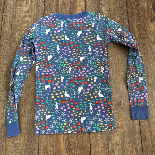 Hanna Andersson Long Sleeve Pajama Set Blue Bunnies Size 140 US 10 Easter - Picture 5 of 9