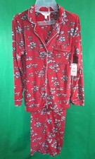Secret Treasures Ladies Notch Collar Pajama Set - Small 4-6 Color- Red